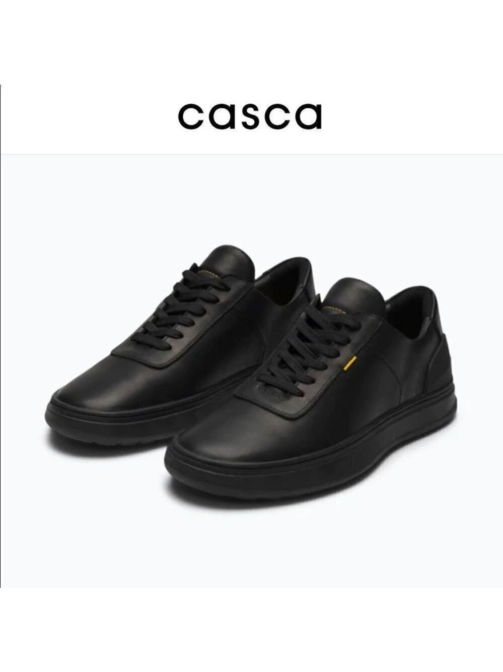 ** NEW Casca Avro Black Leather 3D Printed Premium Waterproof Sneaker Size 39